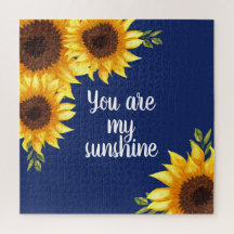 Jij bent mijn zonneschijn Gele zonnebloemen Marine
