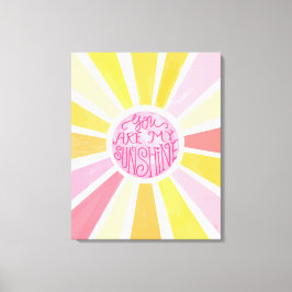 Jij Bent Mijn Zonneschijn Helder Waterverf Baby Ca Canvas Afdruk