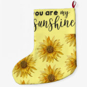 Jij bent mijn zonneschijn heldergele zonnebloem grote kerstsok (Achterkant)