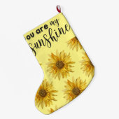 Jij bent mijn zonneschijn heldergele zonnebloem grote kerstsok (Achterkant (Hangend))