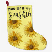 Jij bent mijn zonneschijn heldergele zonnebloem grote kerstsok (Voorkant)