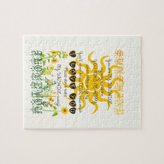 Jij bent mijn zonneschijn. legpuzzel (Horizontaal)