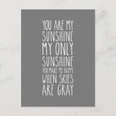 Jij bent mijn zonneschijn... mijn enige zonneschij briefkaart (Voorkant)