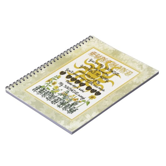 Jij bent mijn zonneschijn notitieboek (Linkerzijde)