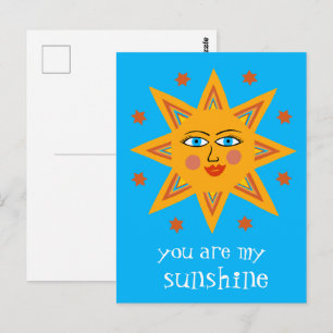 Jij bent mijn Zonneschijn Opgewekte Zon Aangepast Briefkaart