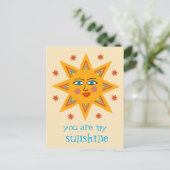 Jij bent mijn Zonneschijn Opgewekte Zon CUSTOM Briefkaart (Staand voorkant)