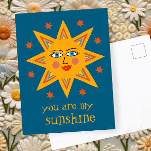 Jij bent mijn Zonneschijn Opgewekte Zon CUSTOM Briefkaart