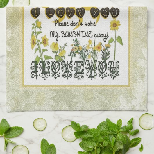 Jij bent mijn zonneschijn theedoek (Gevouwen)