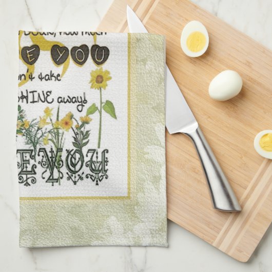 Jij bent mijn zonneschijn theedoek (Quarter Fold)