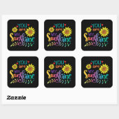 Jij bent mijn zonneschijn vierkante sticker (Vel)