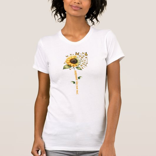Jij bent Mijn Zonneschijn Vlinders Zonnebloem T-shirt (Voorkant)