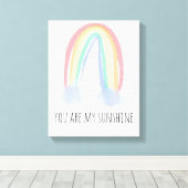 Jij bent mijn zonneschijn waterverf geschilderde r canvas afdruk (Insitu (Houten vloer))