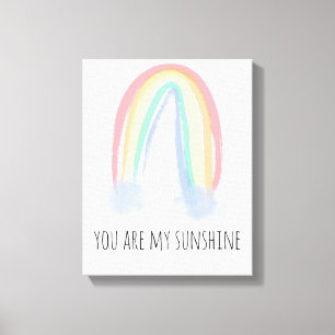Jij bent mijn zonneschijn waterverf geschilderde r canvas afdruk