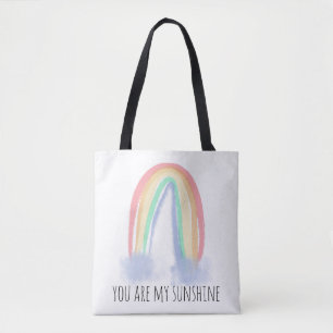 Jij bent mijn zonneschijn waterverf geschilderde r tote bag