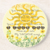 Jij bent mijn zonneschijn... zandsteen onderzetter (Voorkant)