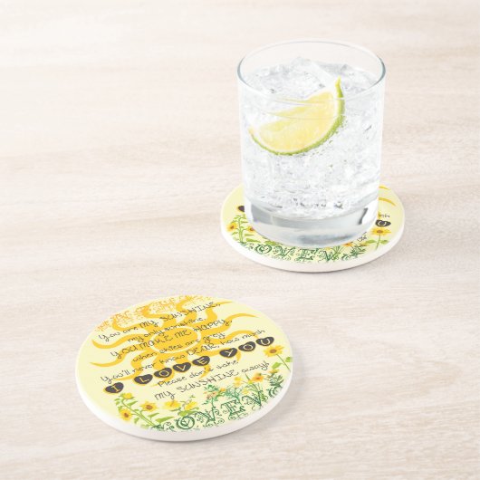 Jij bent mijn zonneschijn... zandsteen onderzetter (Zijkant)