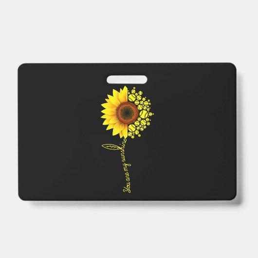 Jij Bent Mijn Zonneschijn Zonnebloem Softbal Badge (Voorzijde)