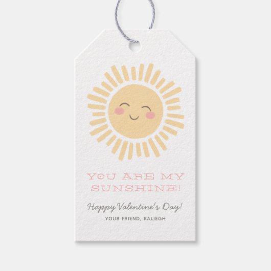 Jij bent mijn zonnige Kinder Classroom Valentine D Cadeaulabel (Voorkant)