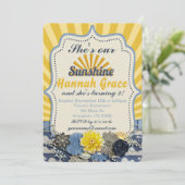 Jij bent mijn zonnige verjaardag uitnodiging (Staand voorkant)