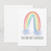 Jij bent mijn zonnige waterverf geschilderde regen aankondiging (Voorkant / Achterkant)