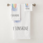 Jij bent mijn zonnige waterverf geschilderde regen bad handdoek (Insitu)