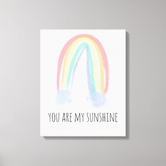 Jij bent mijn zonnige waterverf geschilderde regen canvas afdruk (Voorkant)