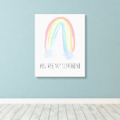 Jij bent mijn zonnige waterverf geschilderde regen canvas afdruk (Insitu (Houten vloer))