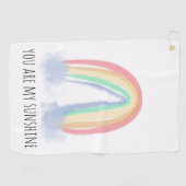 Jij bent mijn zonnige waterverf geschilderde regen golfhanddoek (Horizontaal)