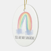 Jij bent mijn zonnige waterverf geschilderde regen keramisch ornament (Links)