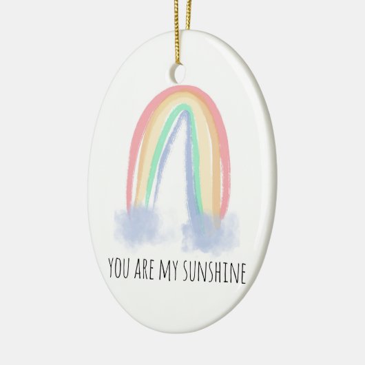 Jij bent mijn zonnige waterverf geschilderde regen keramisch ornament (Links)