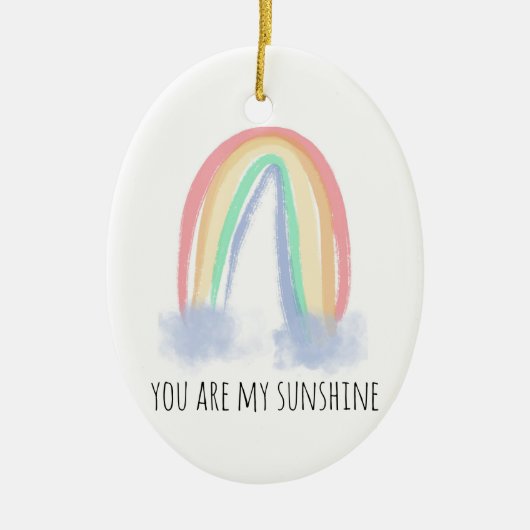 Jij bent mijn zonnige waterverf geschilderde regen keramisch ornament (Voorkant)