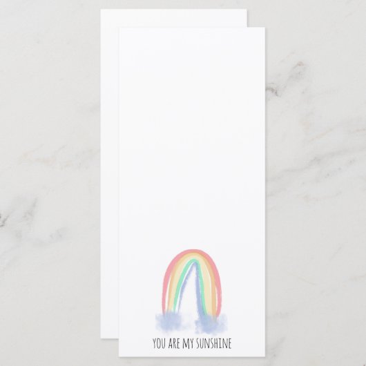 Jij bent mijn zonnige waterverf geschilderde regen menu (Voorkant / Achterkant)