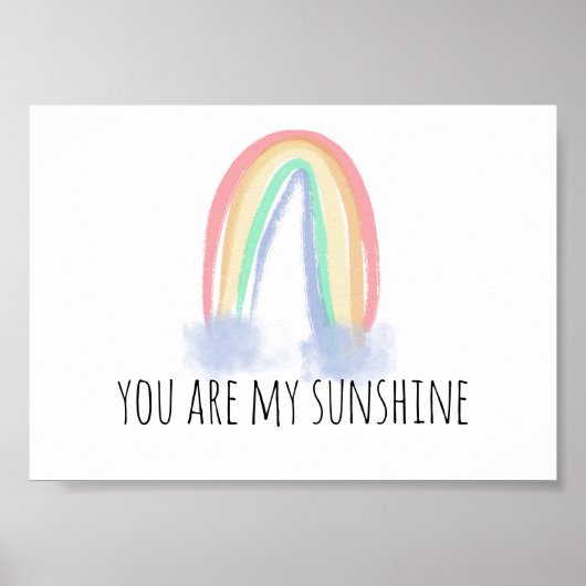 Jij bent mijn zonnige waterverf geschilderde regen poster (Voorkant)