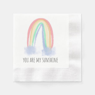 Jij bent mijn zonnige waterverf geschilderde regen servet