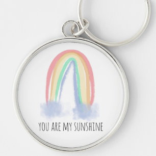 Jij bent mijn zonnige waterverf geschilderde regen sleutelhanger