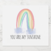 Jij bent mijn zonnige waterverf geschilderde regen sparkling wijnetiket (Enkel label)