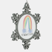 Jij bent mijn zonnige waterverf geschilderde regen tin sneeuwvlok ornament (Links)