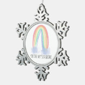 Jij bent mijn zonnige waterverf geschilderde regen tin sneeuwvlok ornament (Rechts)