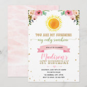 Jij bent mijn zonnige woord-uitnodiging kaart (Voorkant / Achterkant)