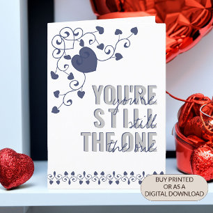 Jij Bent Nog Steeds De Eén Typografie Hart Valenti Feestdagen Kaart