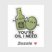 Jij bent olie ik heb een grappige olijfoliepun nod sticker (Vel)