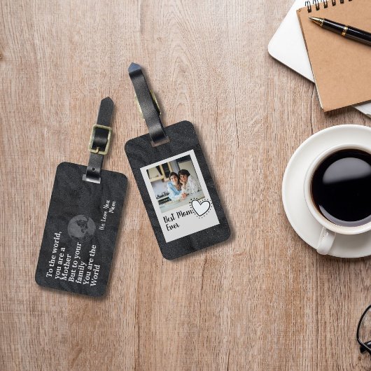 Jij bent onze wereld mama foto bagagelabel