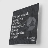 Jij bent onze wereldmoeder vierkante klok (Hoek)