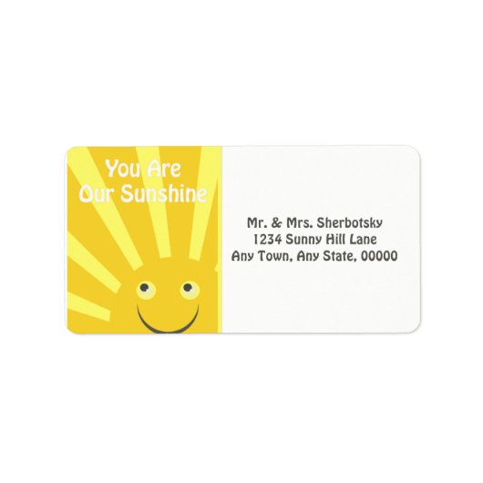 Jij bent onze zonneschijn etiket (Voorkant)