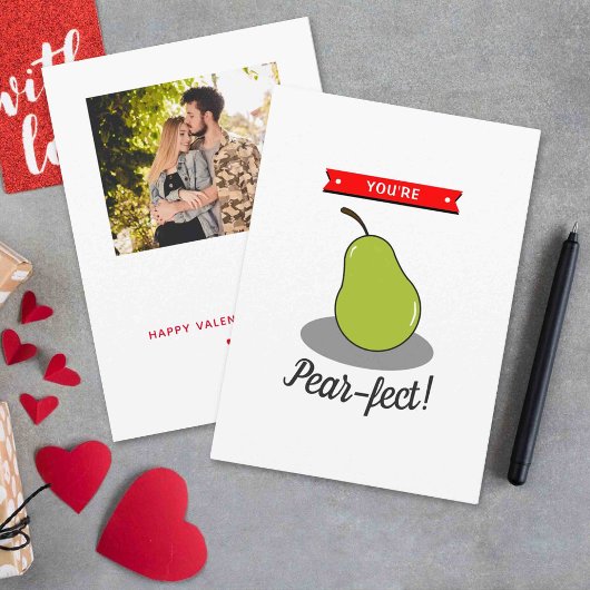 Jij bent Pear-fect! Funny Whimsy Valentijnsdag Feestdagenkaart