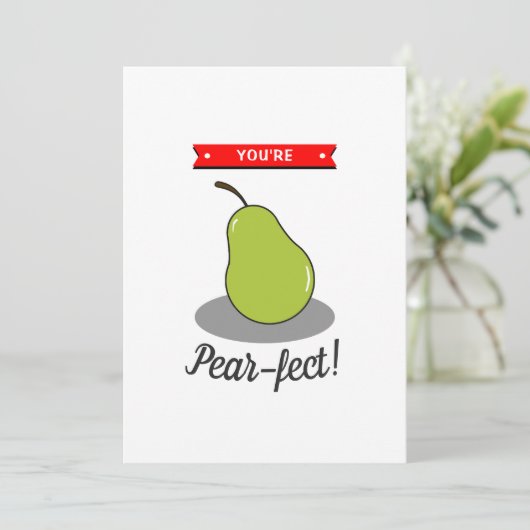 Jij bent Pear-fect! Funny Whimsy Valentijnsdag Feestdagenkaart (Staand voorkant)