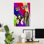 Jij bent | Pop Art | Diverse mensen met handtekeni Poster (Thuiskantoor)