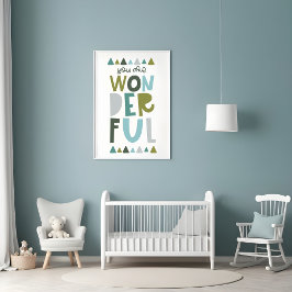 Jij Bent Prachtige Typografie Kids Poster