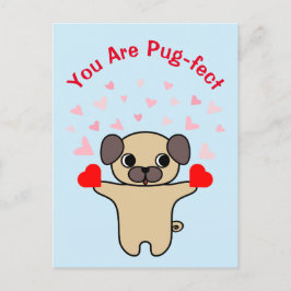Jij Bent Pug-fect Schattige Pug Feestdagenkaart