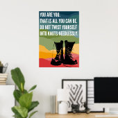 Jij bent Rainbow Combat Boots Poster (Thuiskantoor)